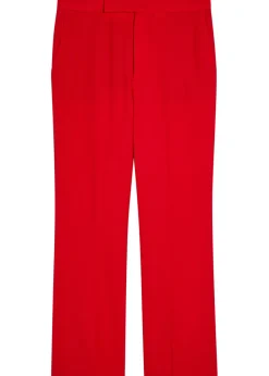 High-waisted stretch-wool trousers