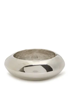 Hinged rhodium-plated bracelet