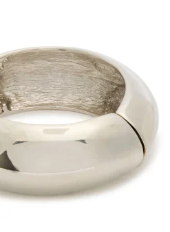 Hinged rhodium-plated bracelet