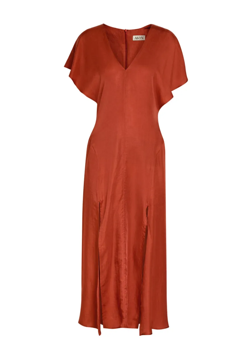 Hollie V-neck lyocell midi dress