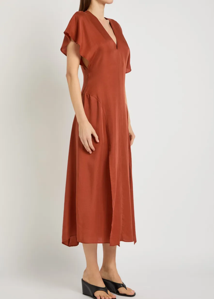 Hollie V-neck lyocell midi dress