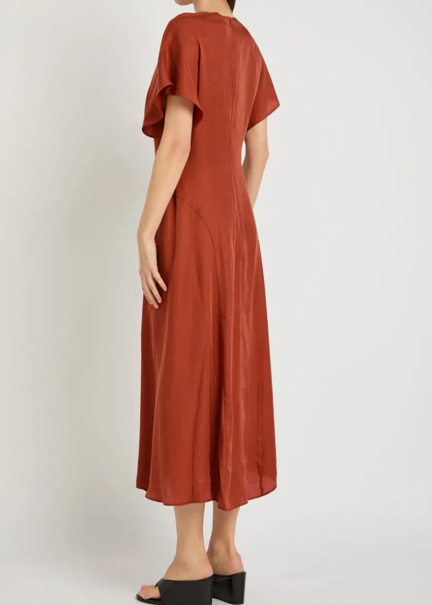 Hollie V-neck lyocell midi dress