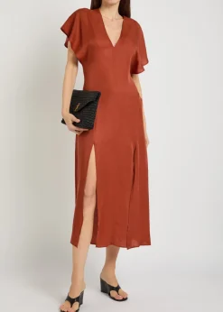 Hollie V-neck lyocell midi dress
