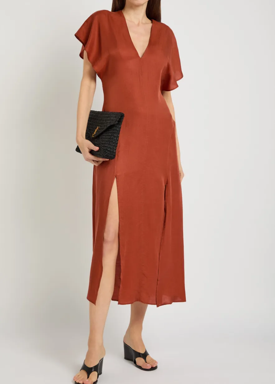 Hollie V-neck lyocell midi dress