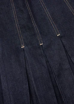 Hollis pleated denim mini dress
