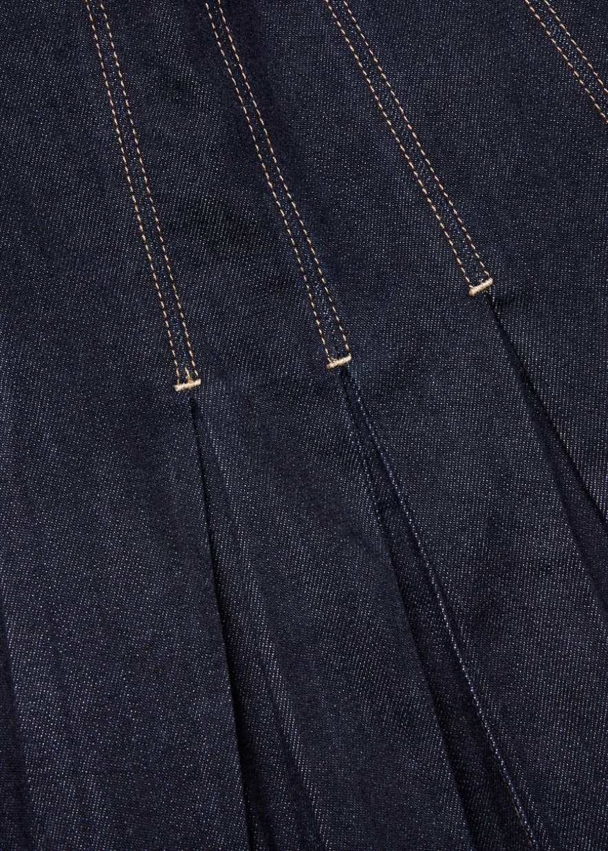 Hollis pleated denim mini dress