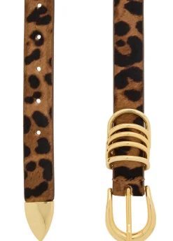 Hollyhock leopard-print calf-hair belt