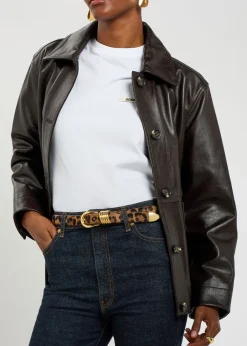 Hollyhock leopard-print calf-hair belt