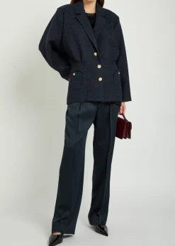 Honeybelle textured cotton-blend blazer