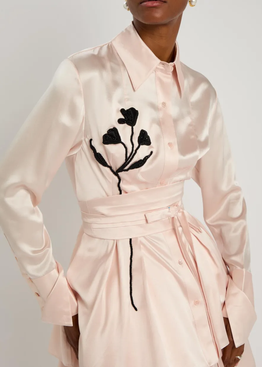 Honor embellished silk shirt