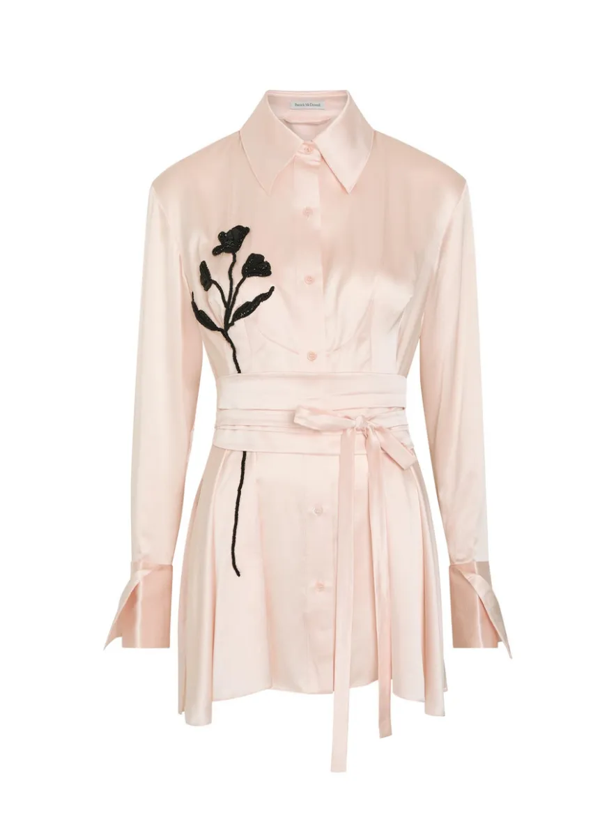 Honor embellished silk shirt