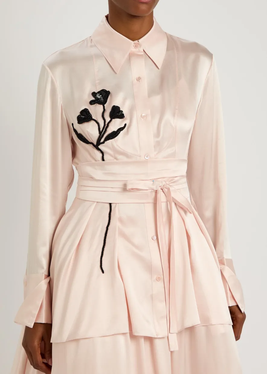 Honor embellished silk shirt