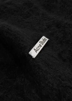 Hooded brushed mohair-blend scarf