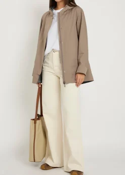 Hooded brushed shell jacket