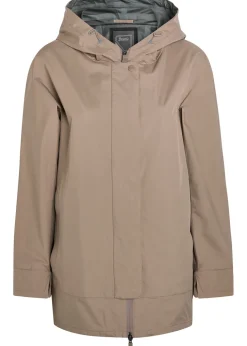 Hooded brushed shell jacket