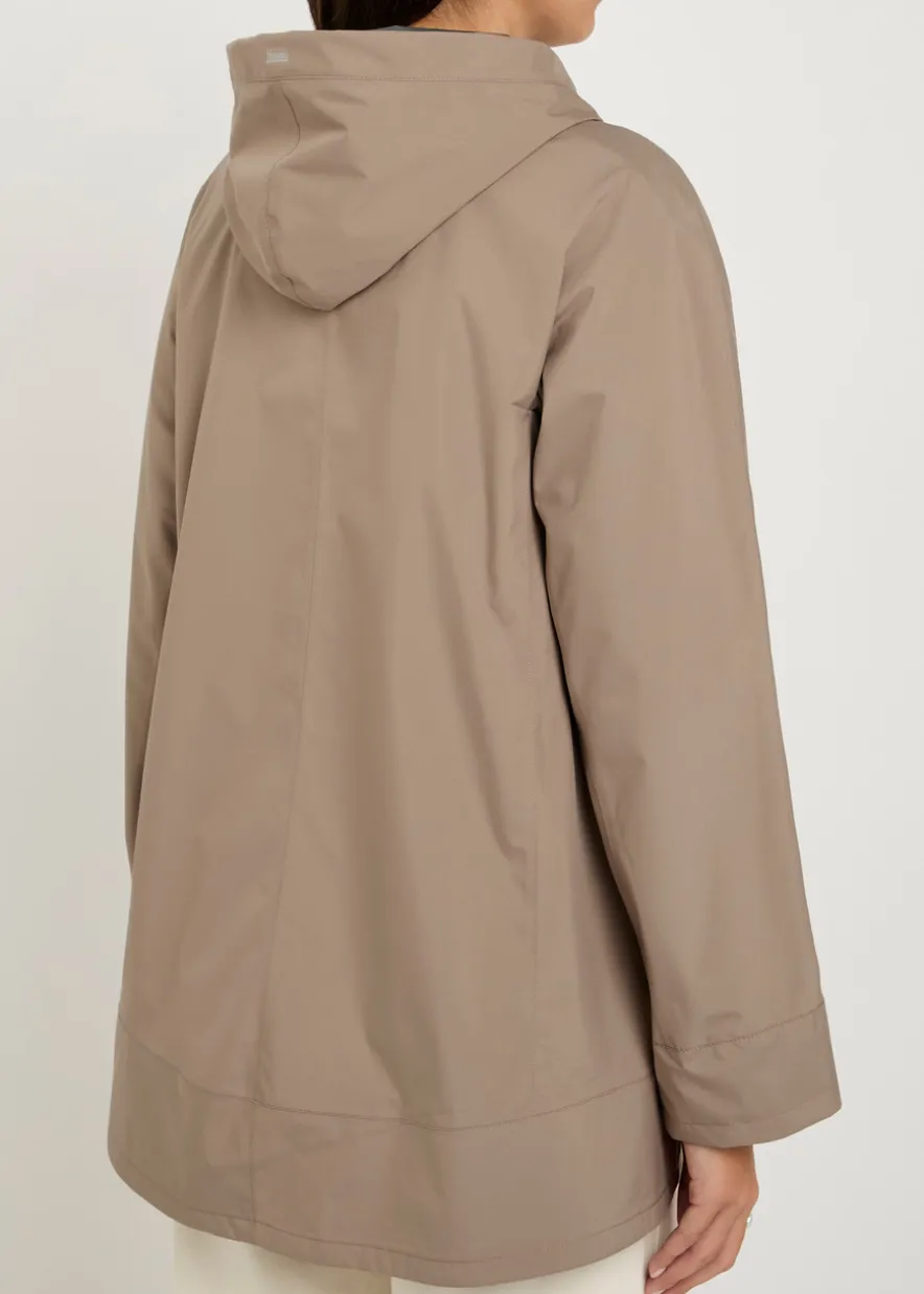 Hooded brushed shell jacket