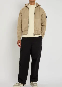 Hooded canvas work jacket