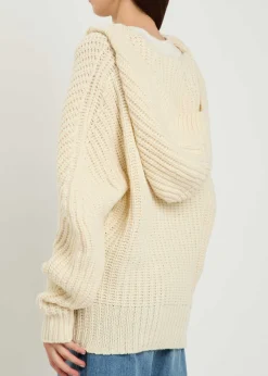 Hooded cashmere and wool-blend cardigan