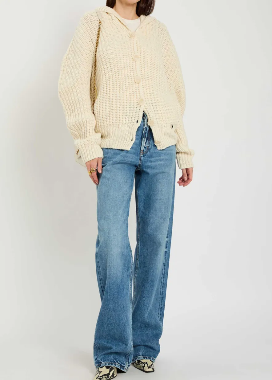 Hooded cashmere and wool-blend cardigan
