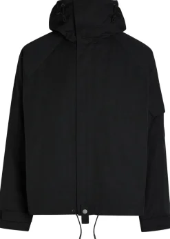 Hooded cotton-blend jacket