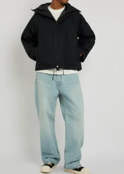 Hooded cotton-blend jacket