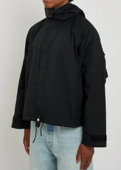 Hooded cotton-blend jacket