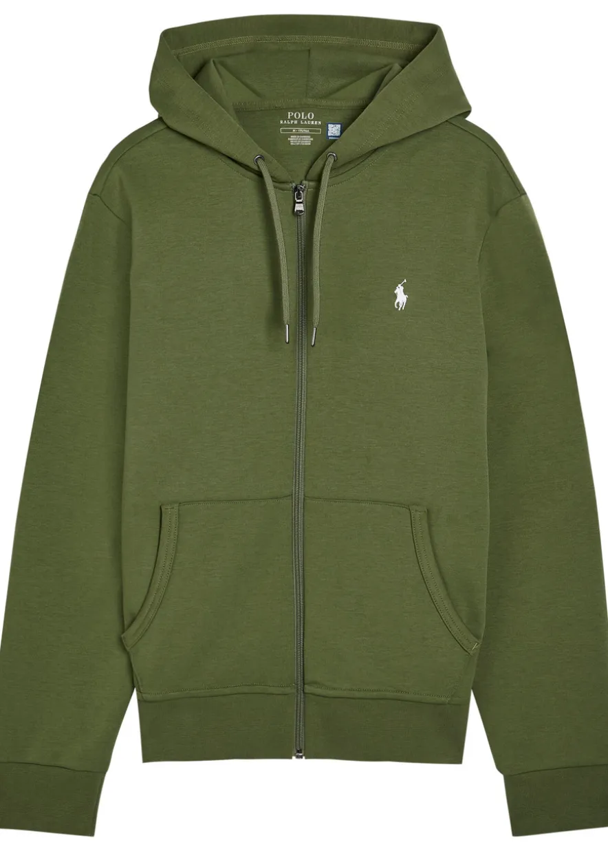 Hooded cotton-blend sweatshirt