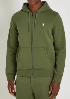 Hooded cotton-blend sweatshirt
