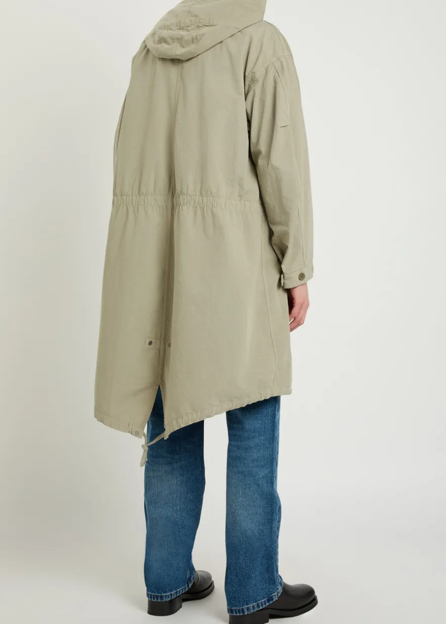 Hooded cotton parka coat