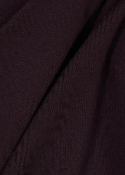 Hooded cross-over wool top