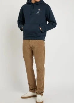 Hooded embroidered cotton-blend sweatshirt
