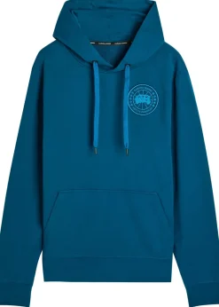 Hooded embroidered cotton sweatshirt