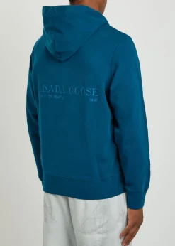 Hooded embroidered cotton sweatshirt