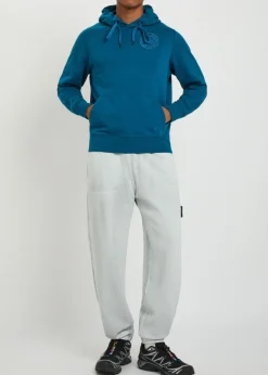 Hooded embroidered cotton sweatshirt
