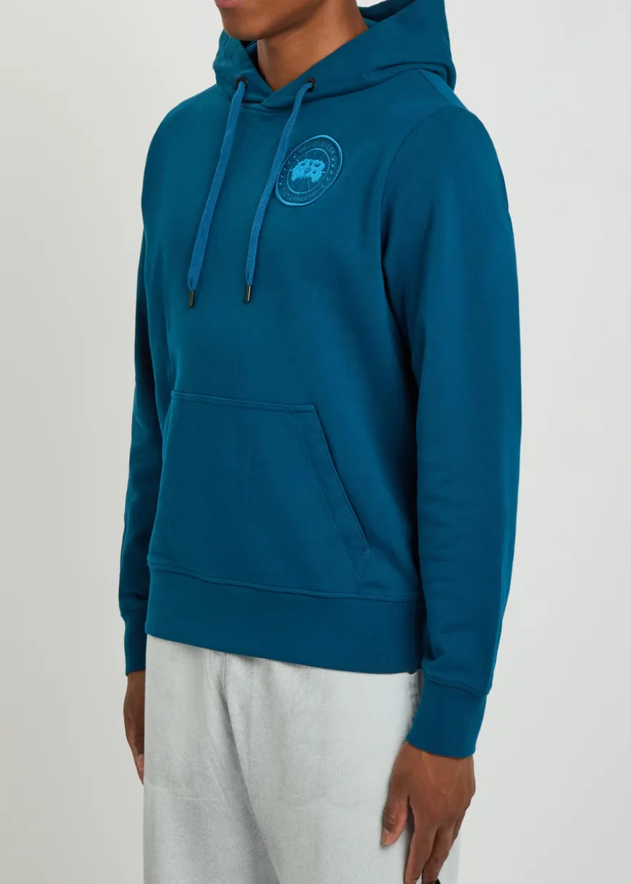 Hooded embroidered cotton sweatshirt