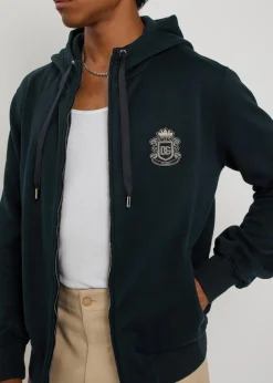 Hooded logo-embroidered cotton sweatshirt