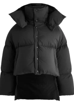 Hooded quilted shell jacket