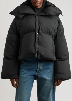 Hooded quilted shell jacket