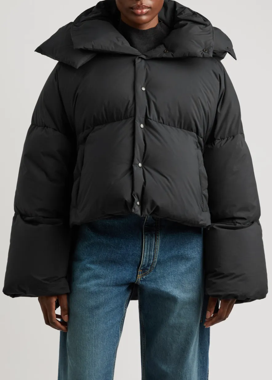 Hooded quilted shell jacket