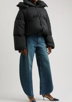 Hooded quilted shell jacket