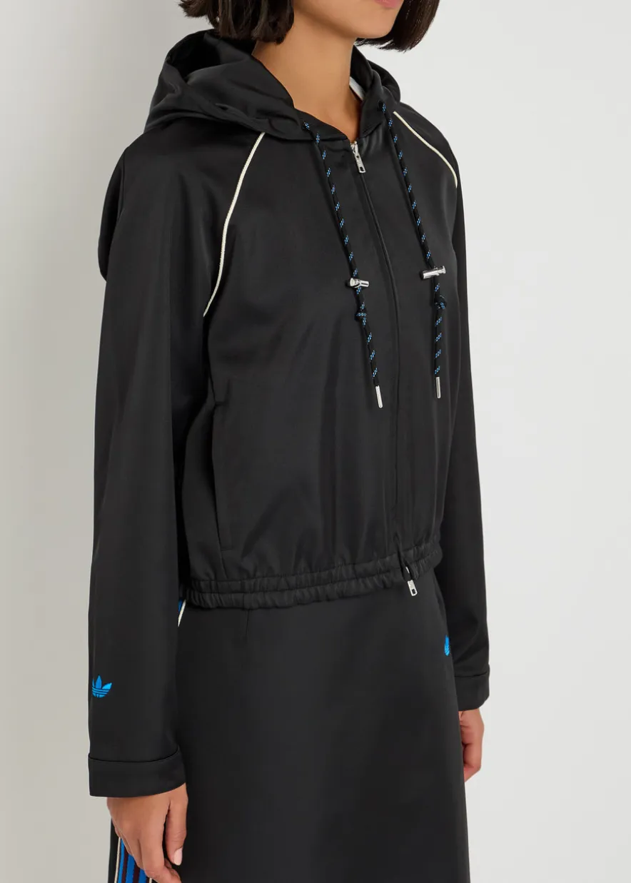 Hooded satin jacket