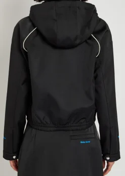 Hooded satin jacket