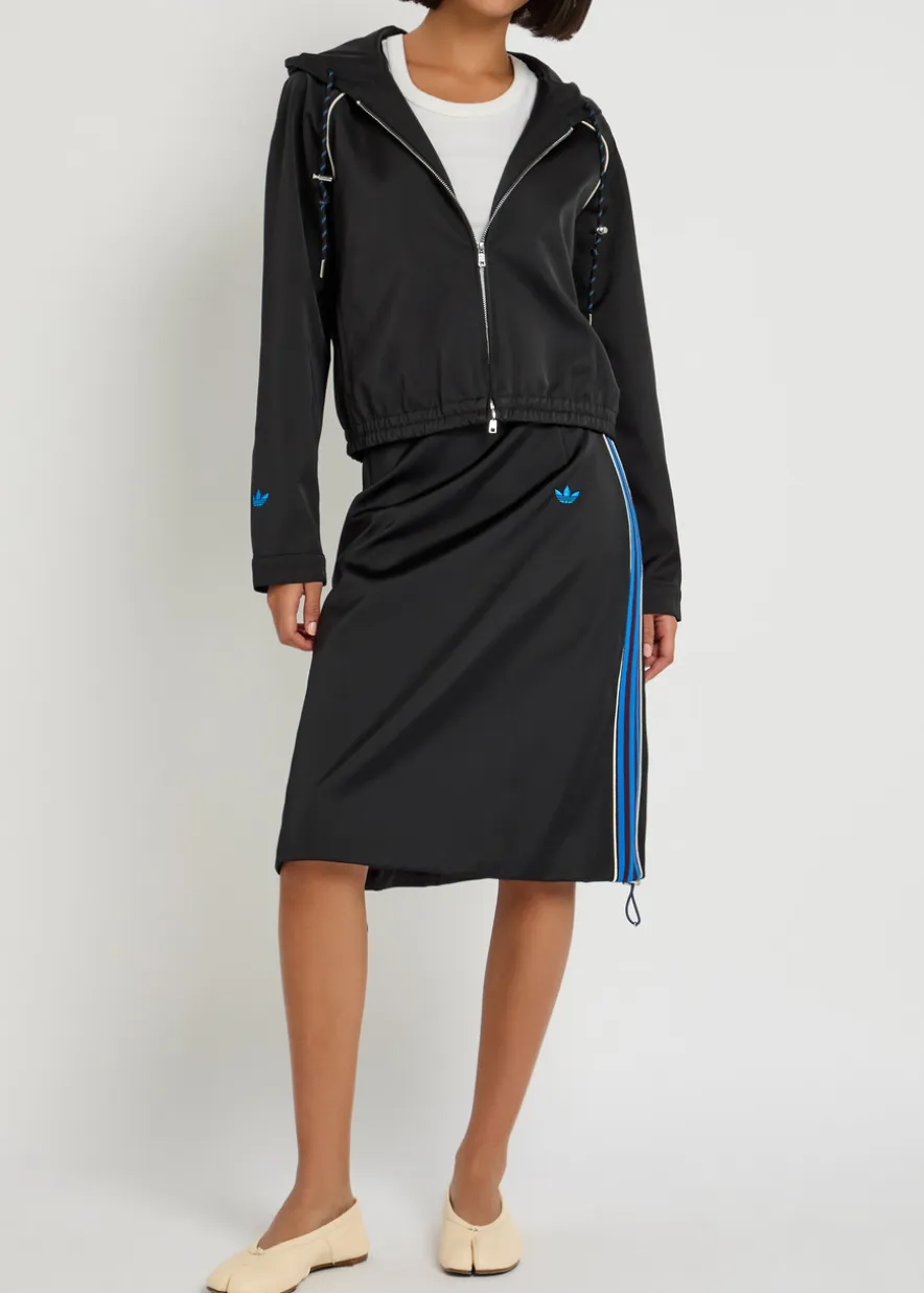 Hooded satin jacket