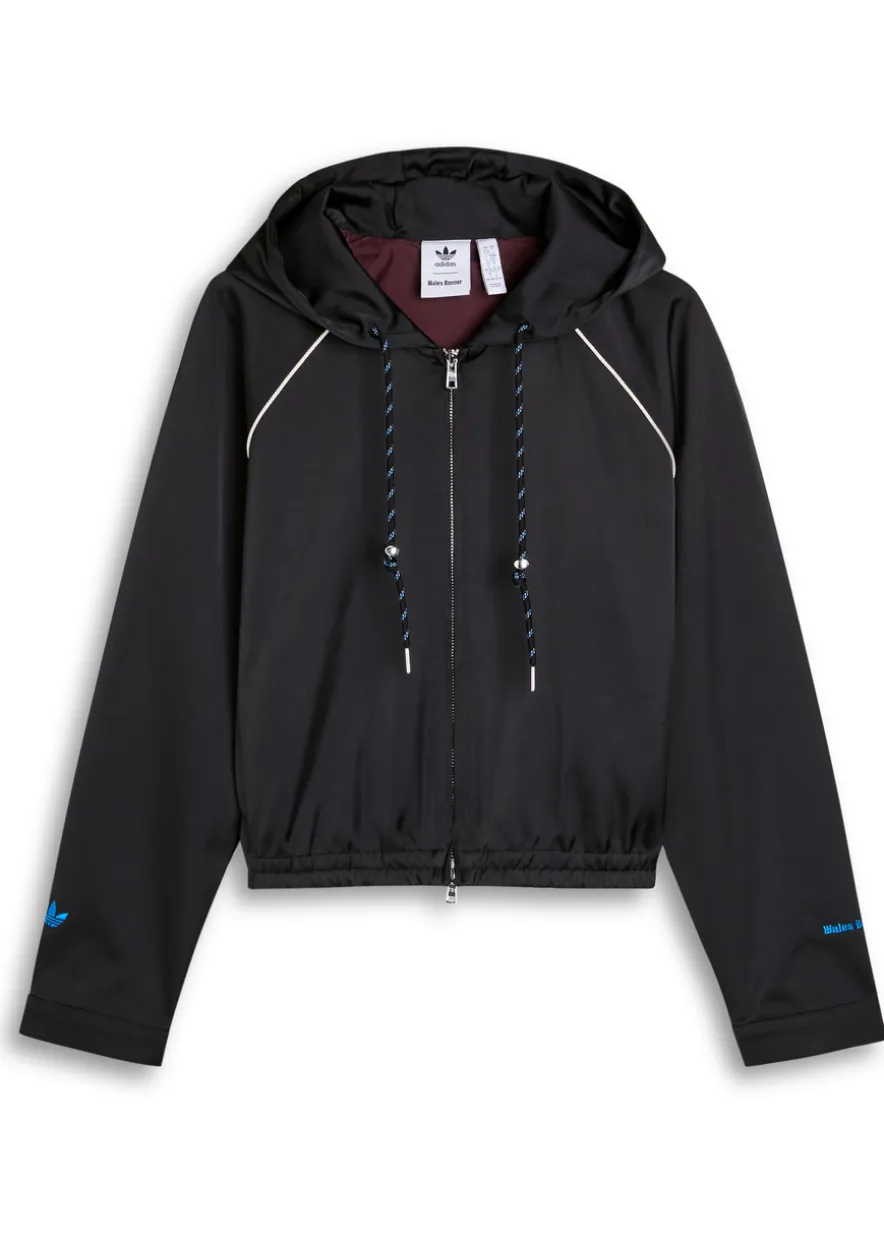 Hooded satin jacket