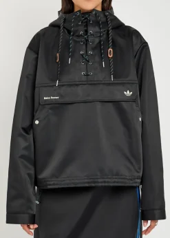 Hooded satin jacket