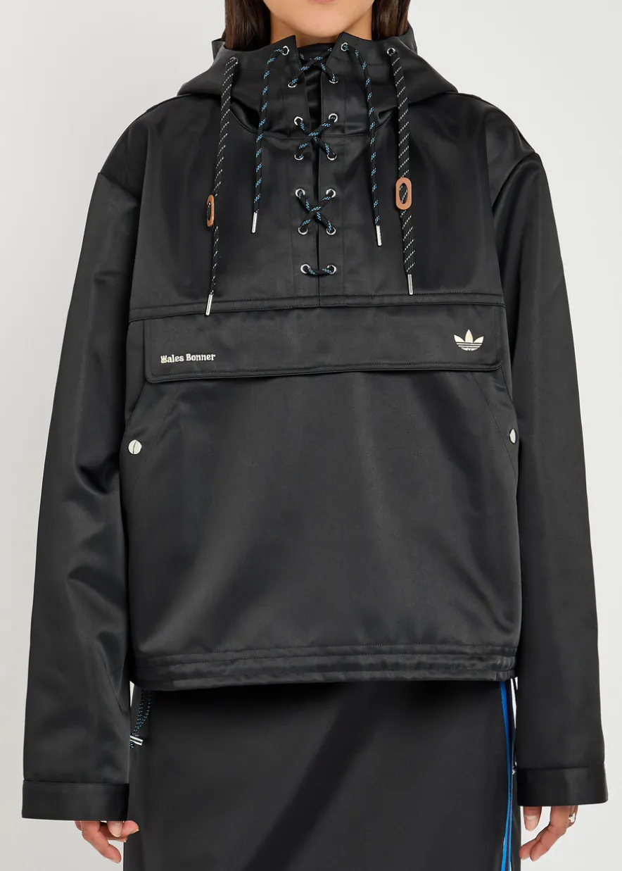 Hooded satin jacket