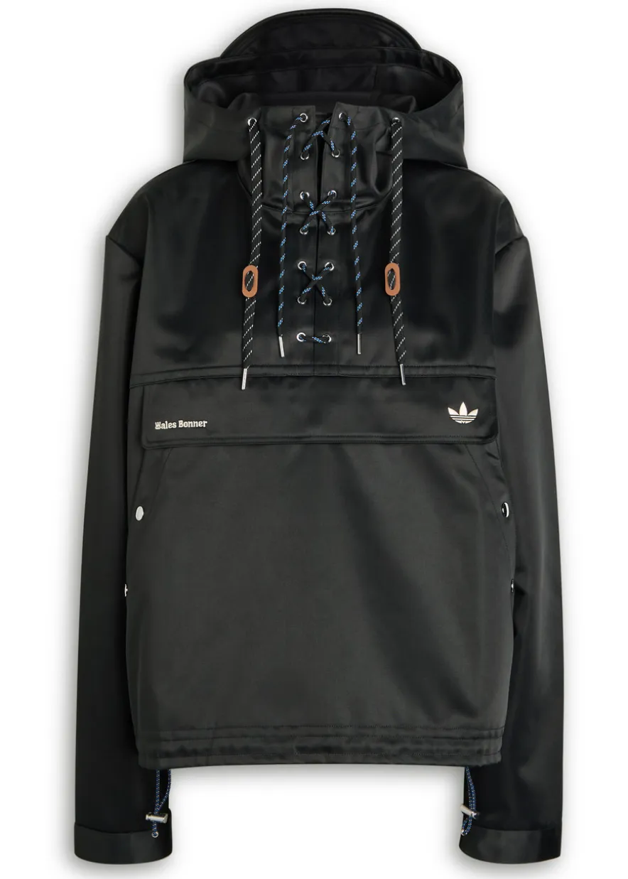 Hooded satin jacket