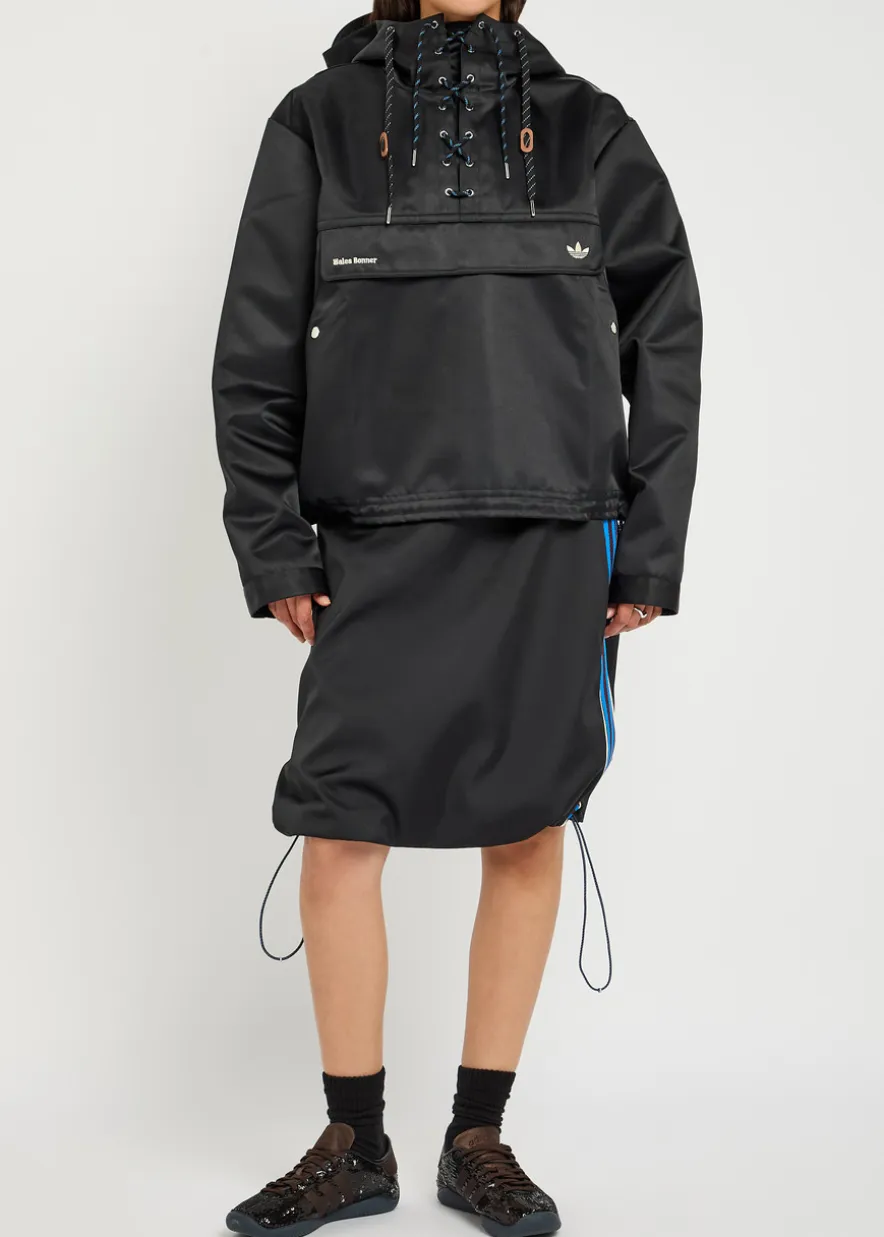 Hooded satin jacket