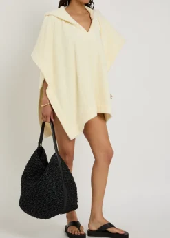 Hooded terry beach poncho