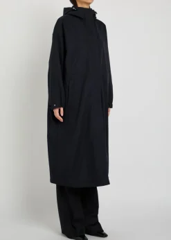 Hooded twill parka coat